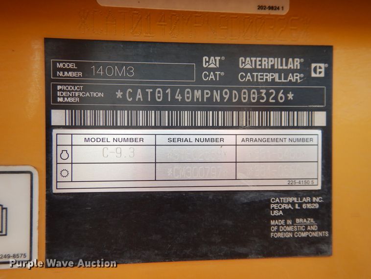 image for item HB9028 2016 Caterpillar 140M3  motor grader