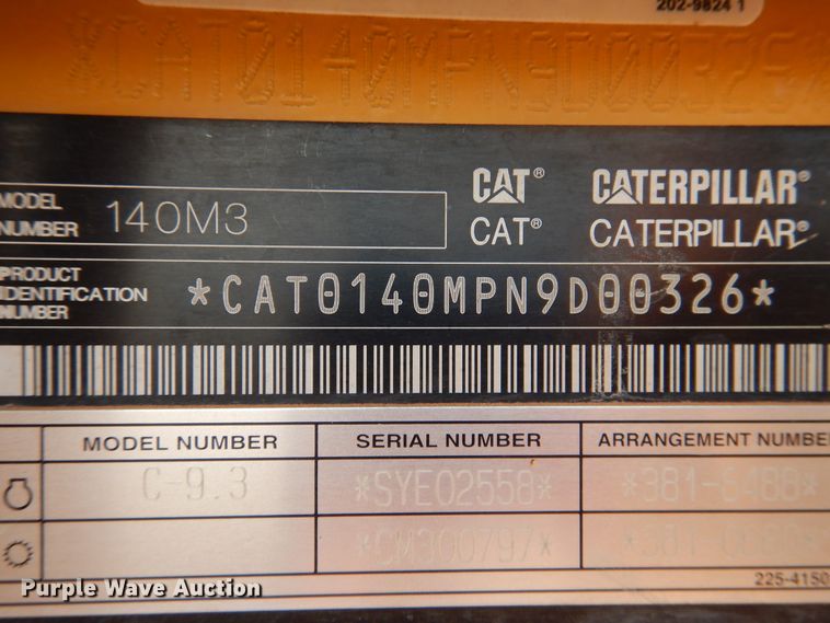 image for item HB9028 2016 Caterpillar 140M3  motor grader