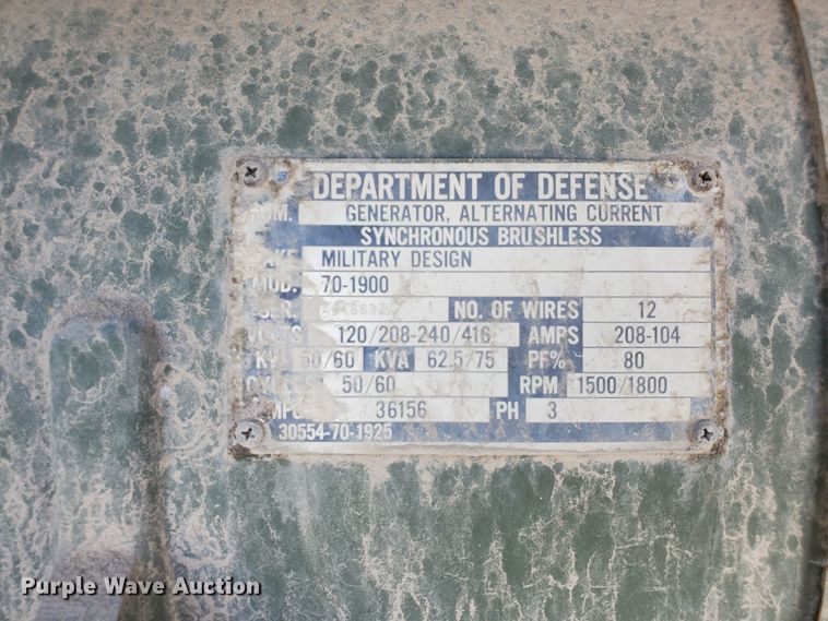 image for item HK9238 1973 Military Design 70-900 generator