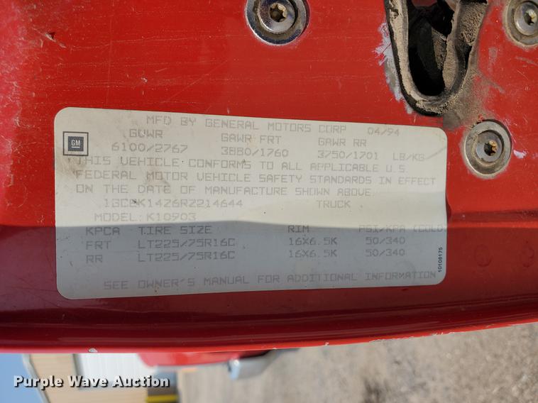 image for item HK9239 1994 Chevrolet Cheyenne 1500  pickup truck