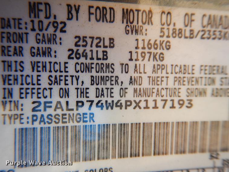 image for item HO9862 1993 Ford Crown Victoria