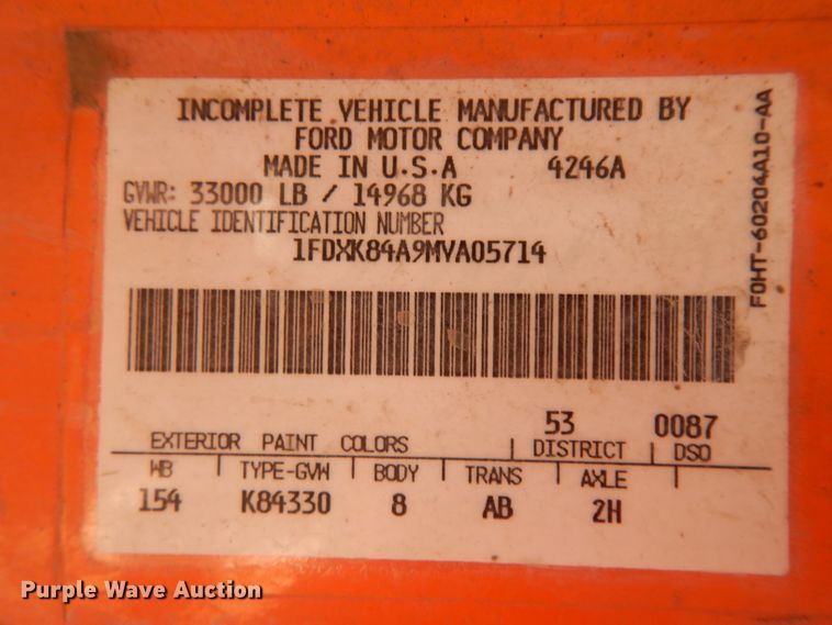 image for item HV9772 1991 Ford F800  dump truck