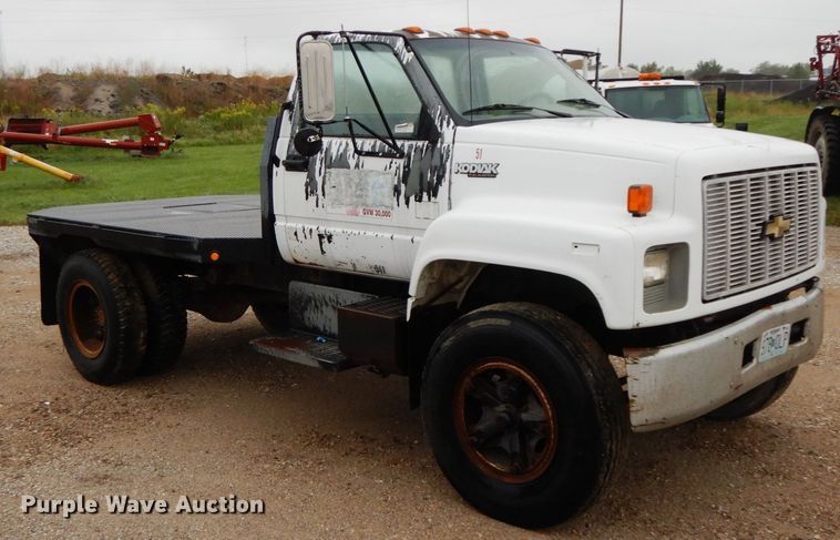 image for item HJ9630 1991 Chevrolet Kodiak C5500  flatbed truck