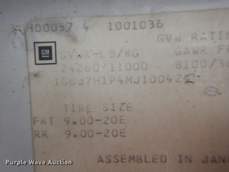 image for item HJ9630 1991 Chevrolet Kodiak C5500  flatbed truck