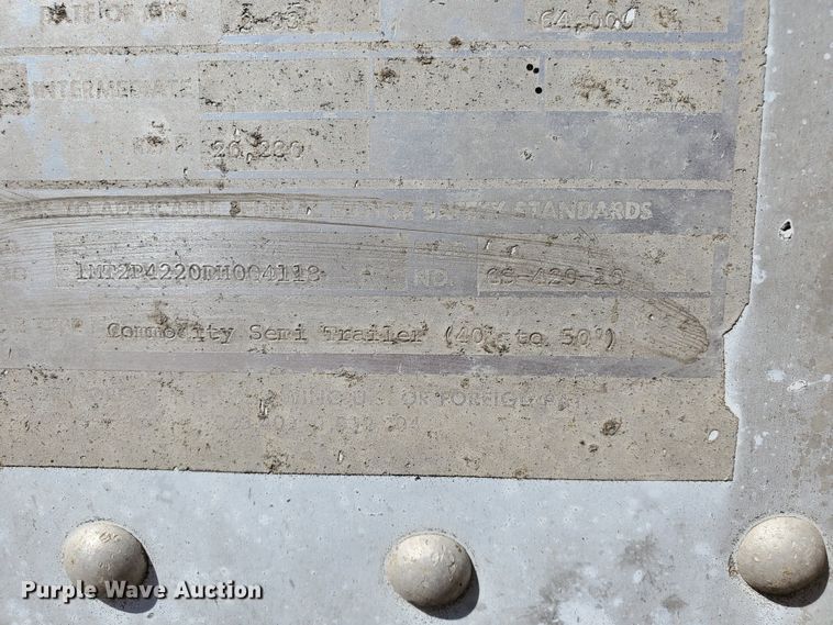 image for item DF5701 1983 Meritt GS-420-20 double hopper grain trailer