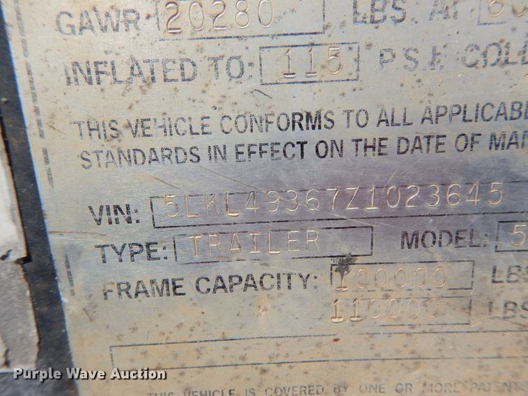 image for item DG6985 2001 Load King 553SS lowboy equipment trailer