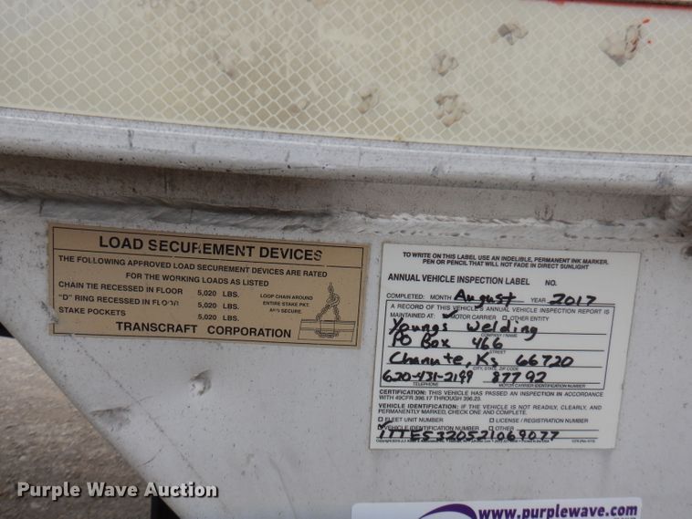 image for item FN9421 2002 Transcraft flatbed trailer