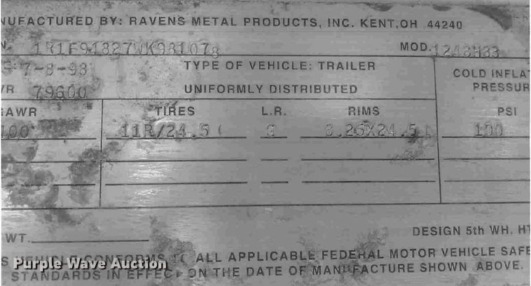 image for item FN9422 1998 Raven Fleet Hawk flatbed trailer