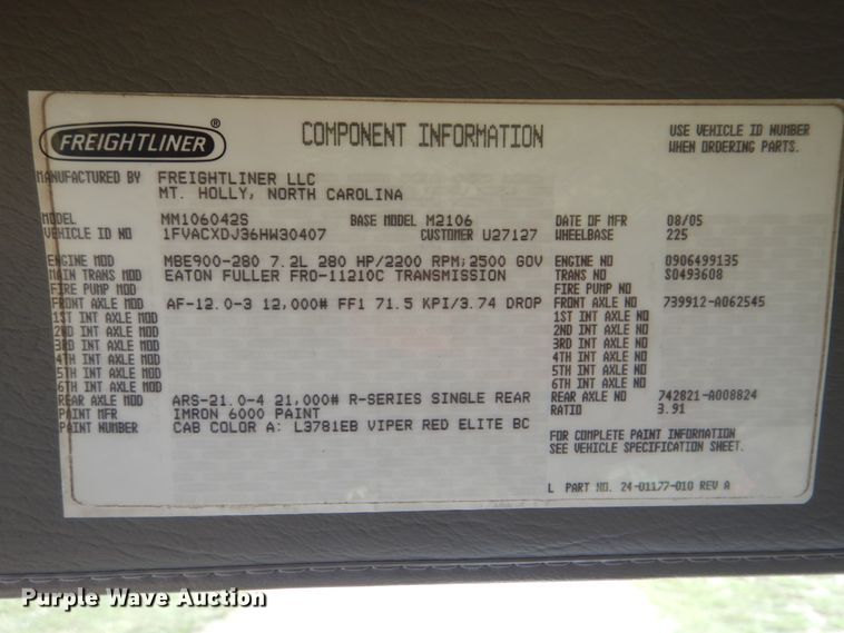 image for item GM9145 2006 Freightliner Business Class M2  flatbed truck