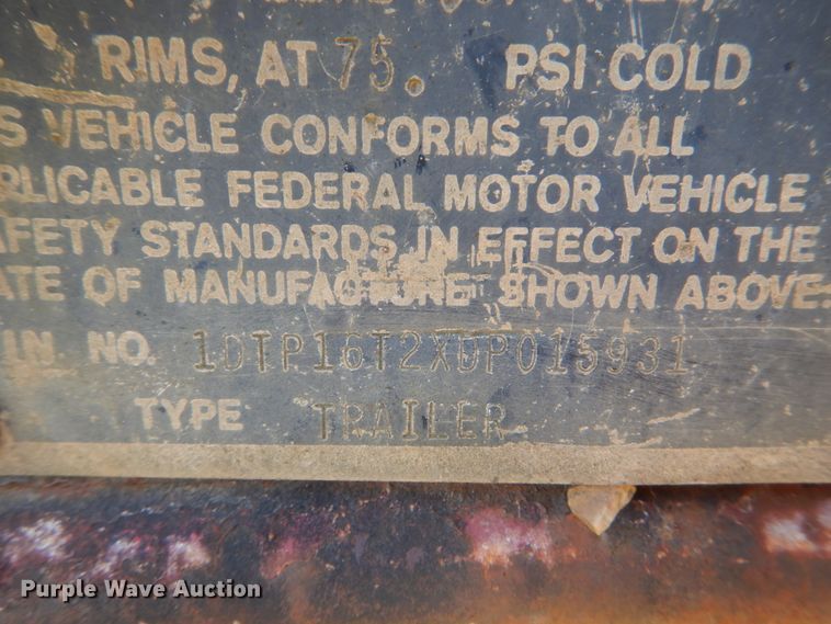 image for item GR9780 1983 Dorsey flatbed trailer