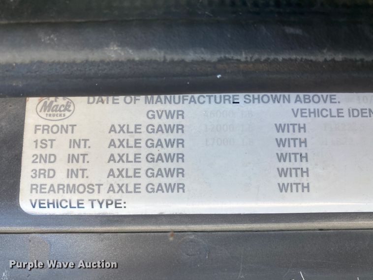 image for item HA9593 1994 Mack CH613  flatbed truck