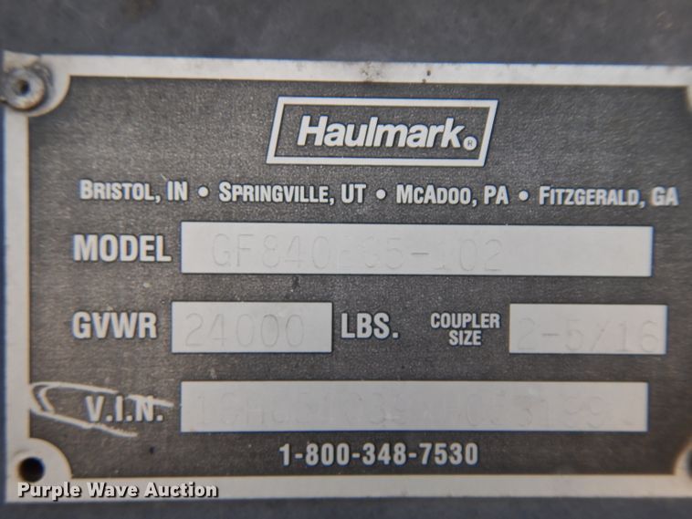 image for item HV9778 1999 Haulmark GF840EG5-102 enclosed cargo trailer