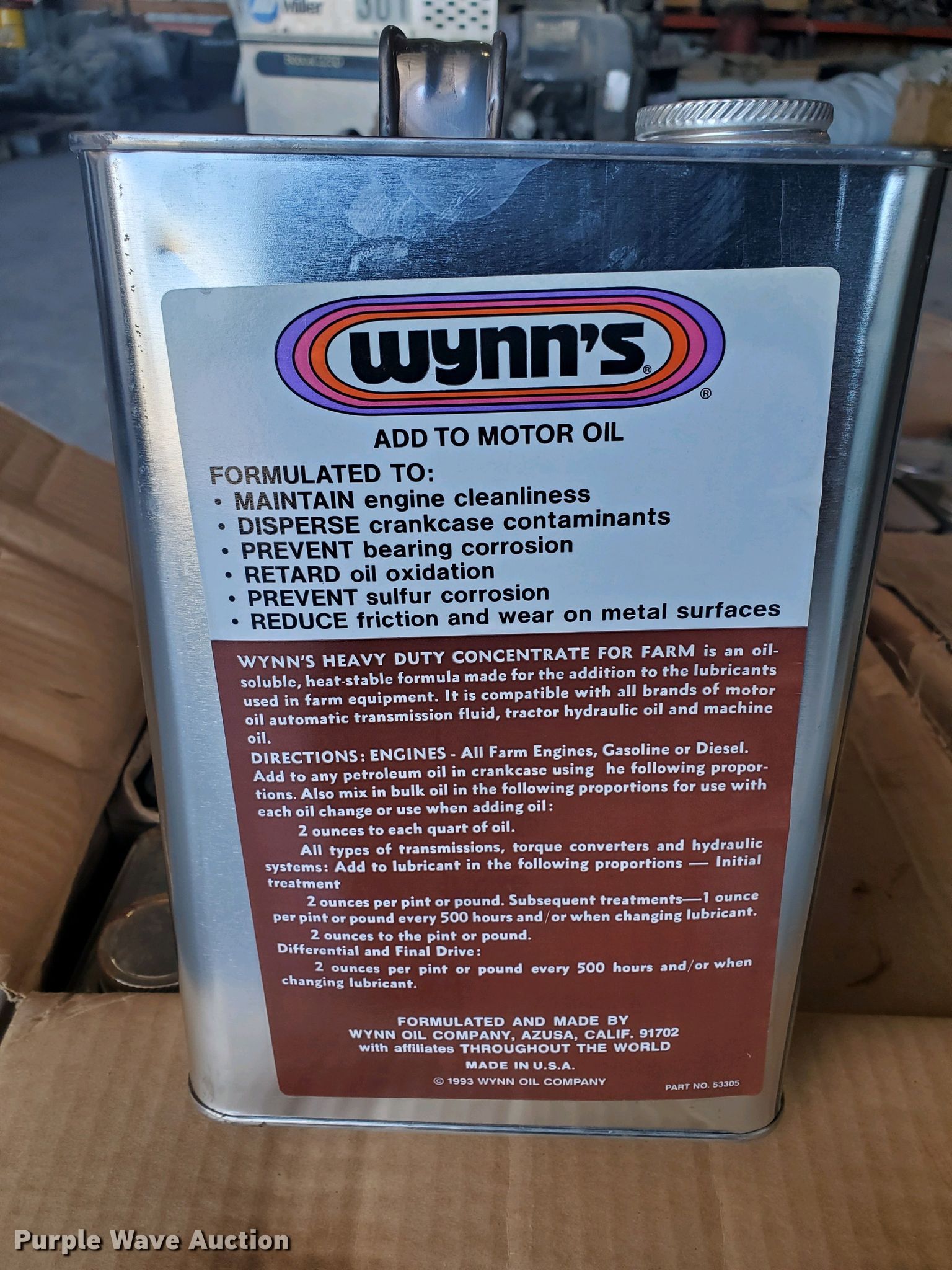 37 gallons Wynns oil additive in Bellingham, MN Item HP9785 sold