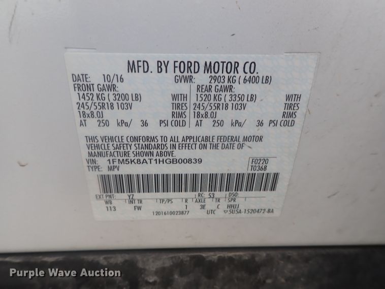 image for item DE0669 2017 Ford Explorer Police Interceptor  SUV