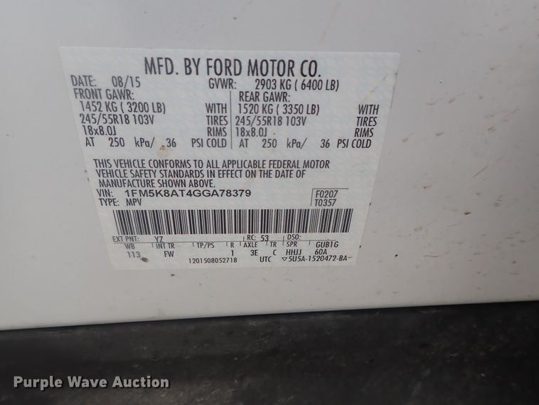 image for item DE0670 2016 Ford Explorer Police Interceptor  SUV