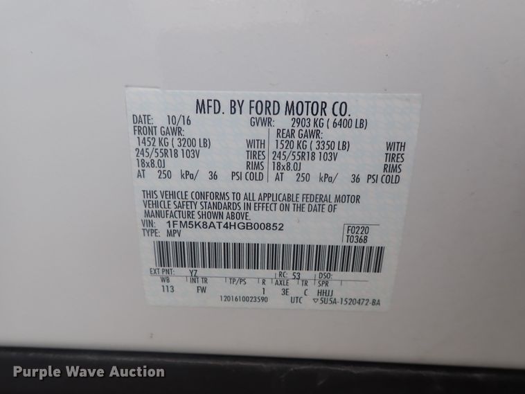 image for item DE0672 2017 Ford Explorer Police Interceptor  SUV