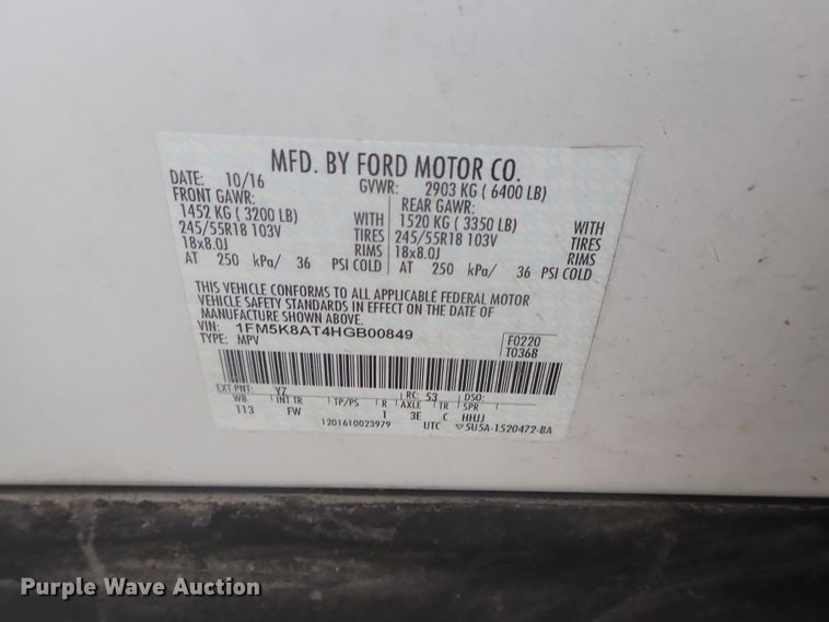 image for item DE0674 2017 Ford Explorer Police Interceptor  SUV