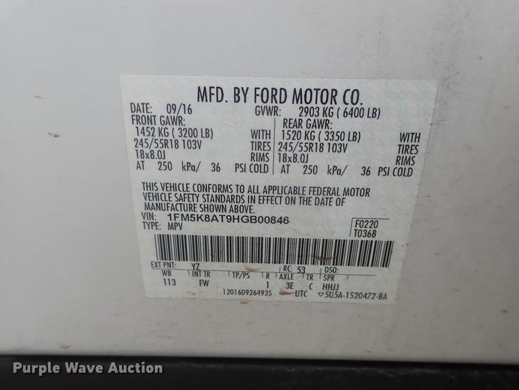 image for item DE0675 2016 Ford Explorer Police Interceptor  SUV