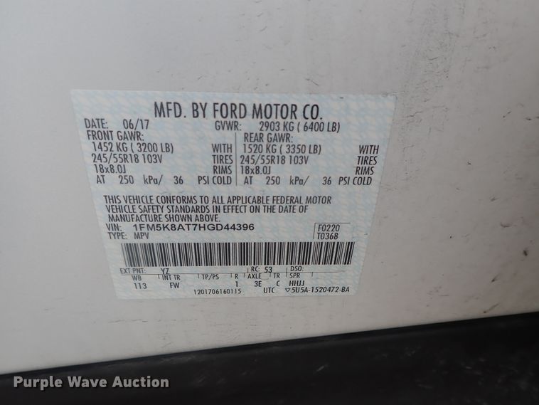 image for item DE0676 2017 Ford Explorer Police Interceptor  SUV