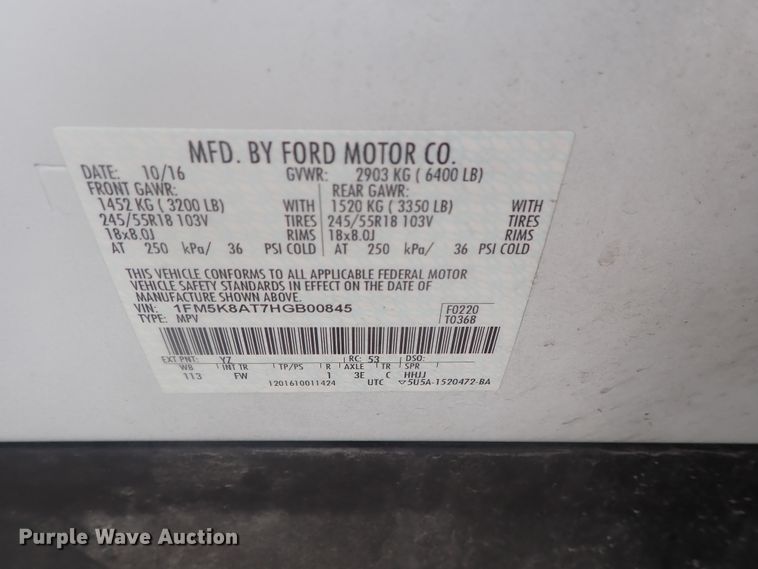 image for item DE0677 2017 Ford Explorer Police Interceptor  SUV