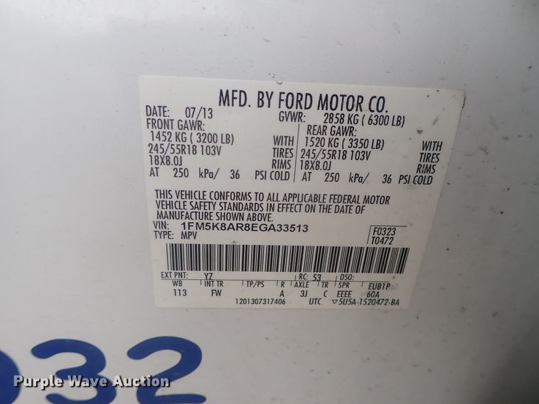 image for item DE0678 2014 Ford Explorer Police Interceptor  SUV