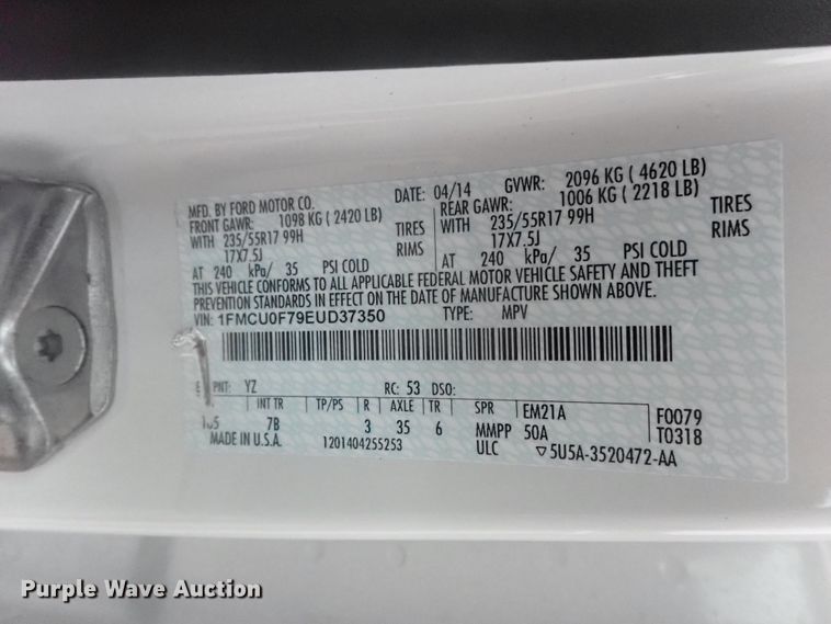 image for item DE0679 2014 Ford Escape  SUV