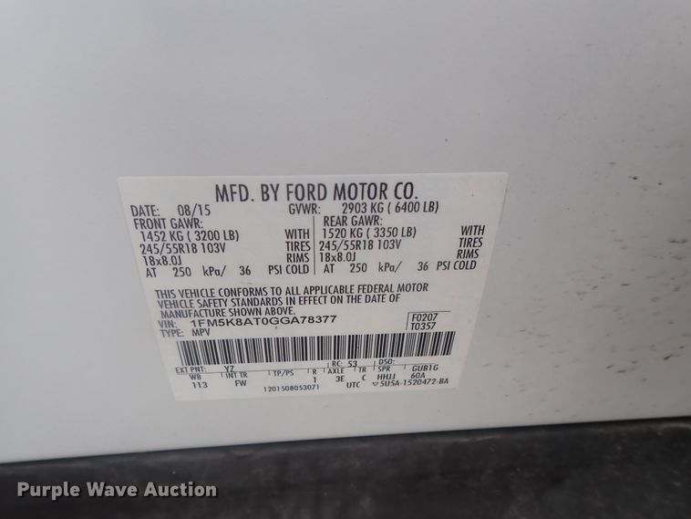 image for item DE0684 2016 Ford Explorer Police Interceptor  SUV