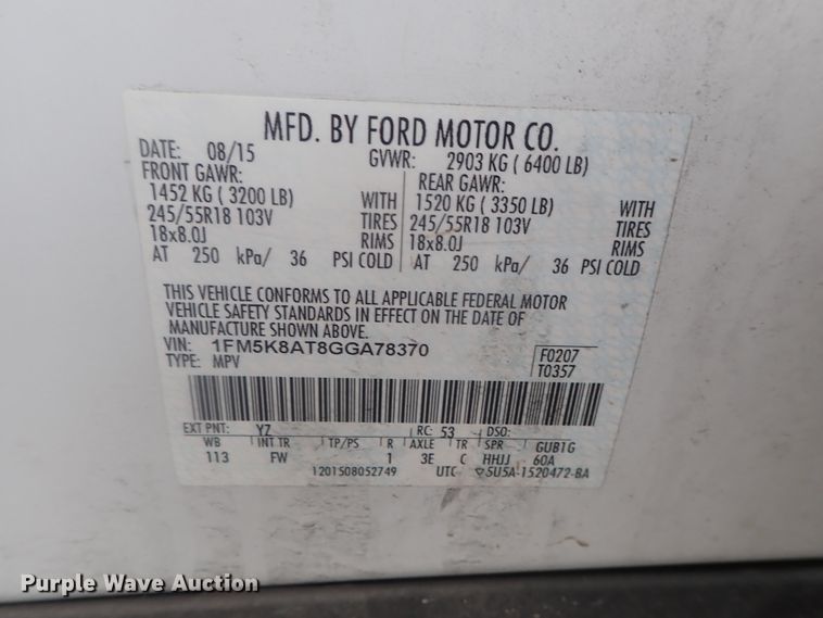 image for item DE0686 2016 Ford Explorer Police Interceptor  SUV