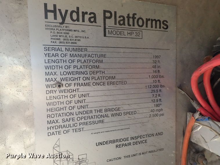 image for item DE0691 1997 Hydra Platform HP32 bridge inspection lift