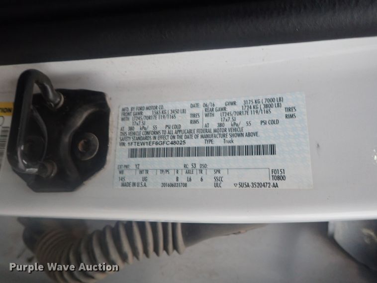 image for item DE0719 2016 Ford F150  SuperCrew pickup truck