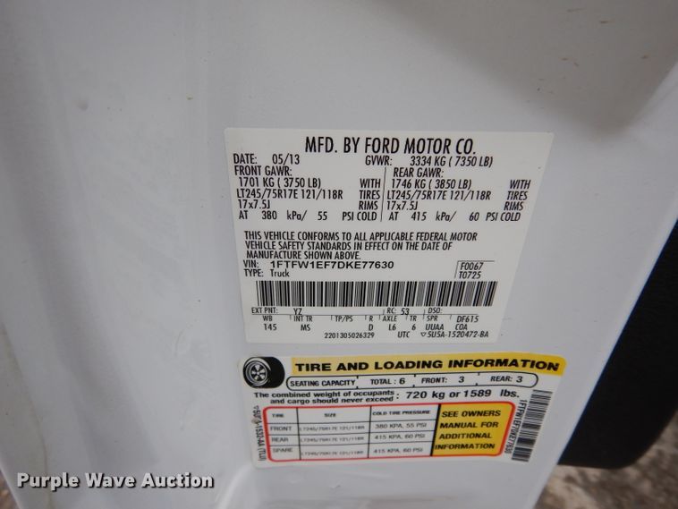 image for item DJ4451 2013 Ford F150  SuperCrew pickup truck