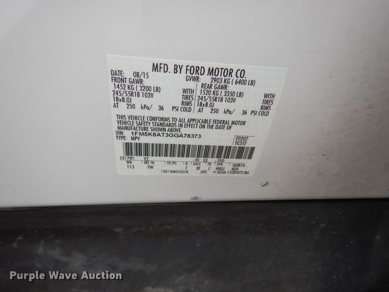 image for item DJ4456 2016 Ford Explorer Police Interceptor  SUV