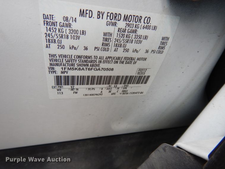 image for item DJ4460 2015 Ford Explorer Police Interceptor  SUV