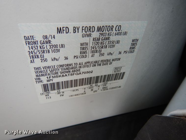 image for item DJ4461 2015 Ford Explorer Police Interceptor  SUV