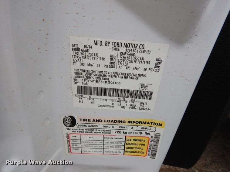 image for item DJ4462 2014 Ford F150  SuperCrew pickup truck