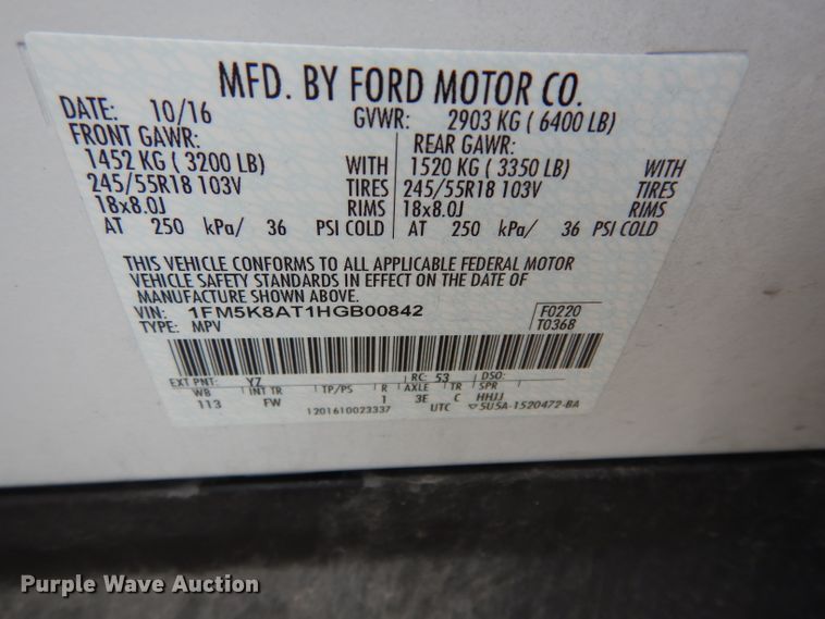 image for item DJ4479 2017 Ford Explorer Police Interceptor  SUV