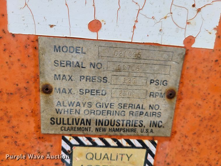 image for item EL9939 Sullivan D210QV  air compressor