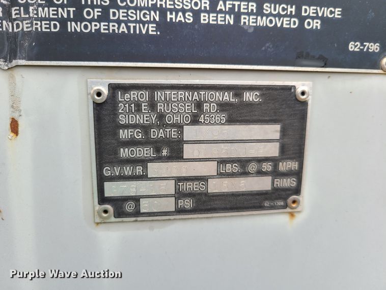 image for item EL9940 Leroi 185  air compressor