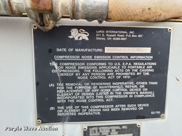 image for item EL9940 Leroi 185  air compressor