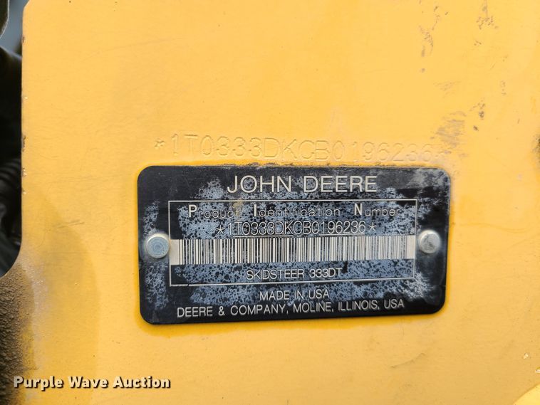 image for item EL9944 2011 John Deere 333D  tracked skid steer loader