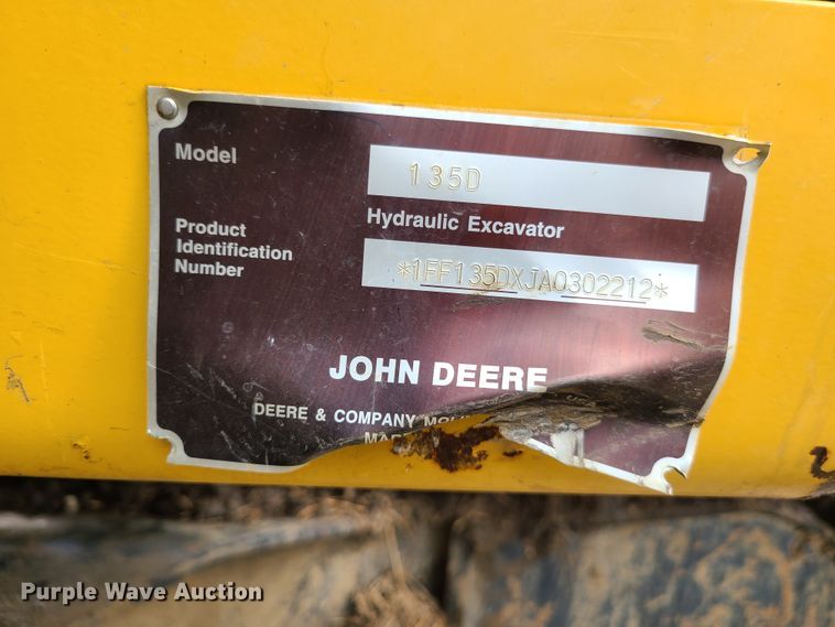 image for item EL9950 2010 John Deere 135D  excavator