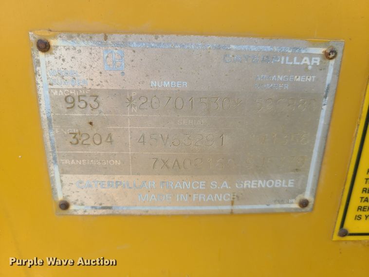 image for item EL9955 1987 Caterpillar 953  track loader