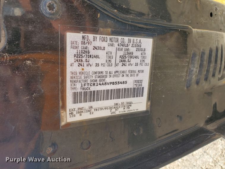 image for item DF5591 1997 Ford Ranger XLT  SuperCab pickup truck