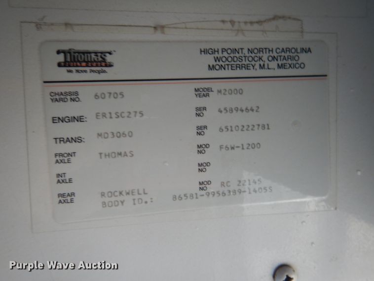 image for item DG4586 2000 Thomas 1405S  school bus