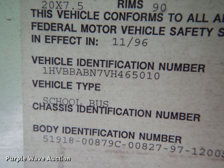 image for item DG4587 1997 International 3800  school bus