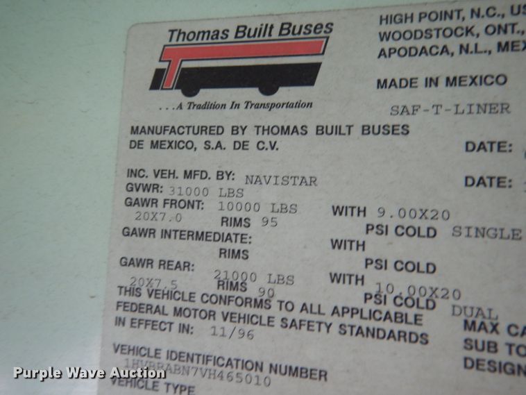 image for item DG4587 1997 International 3800  school bus