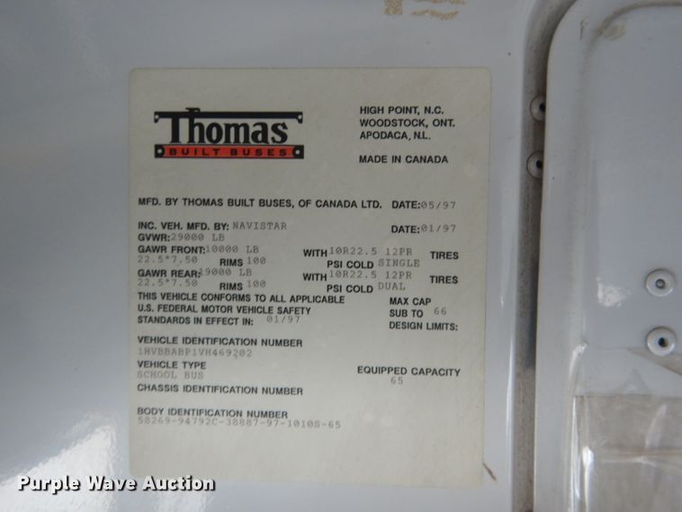 image for item DG4589 1997 International 3800  school bus