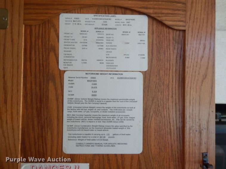 image for item DH0007 1997 Newmar Mountaineer MADP4065  rv