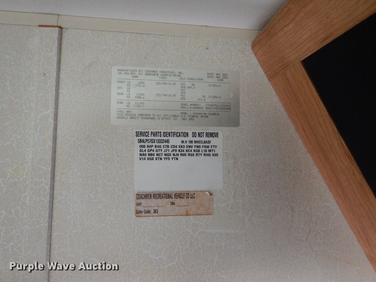 image for item DH5378 2001 Coachmen Workhorse P32 Mirada 300QB  rv