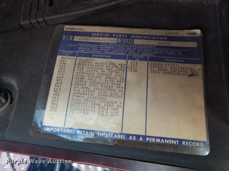 image for item DH7010 1981 GMC C1500  pickup truck